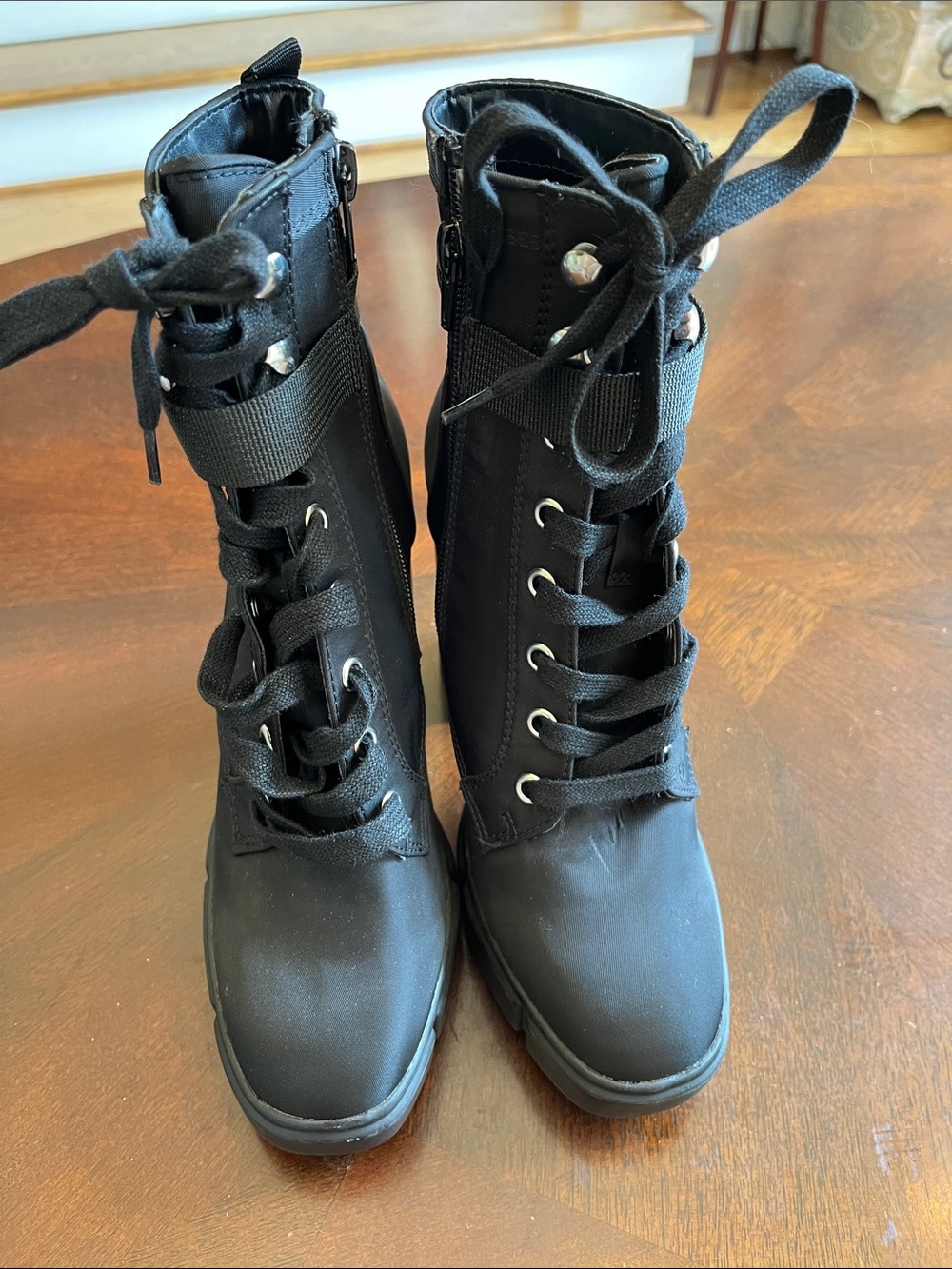 Women’s Black Lace-Up Combat Boots, Steve Madden
